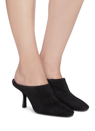 Figure View - Click To Enlarge - STELLA LUNA - Almond toe suede mules