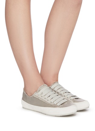 Figure View - Click To Enlarge - PEDRO GARCIA  - Parson' frayed lace-up sneakers