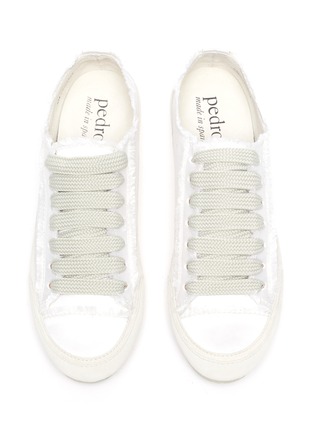 Detail View - Click To Enlarge - PEDRO GARCIA  - 'Parson' frayed lace-up sneakers