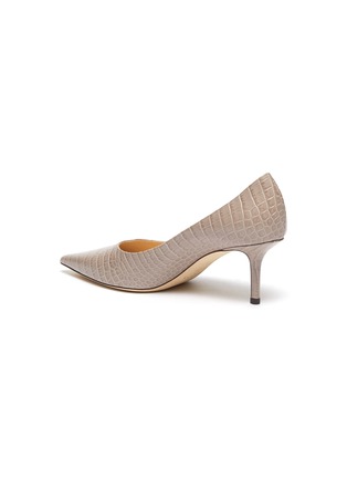  - JIMMY CHOO - 'Love 65' point toe croc embossed leather pumps