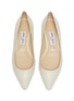 Detail View - Click To Enlarge - JIMMY CHOO - 'Romy' point toe chevron embossed patent leather skimmer flats