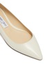 Detail View - Click To Enlarge - JIMMY CHOO - 'Romy' point toe chevron embossed patent leather skimmer flats