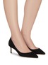 Figure View - Click To Enlarge - JIMMY CHOO - Romy 60' point toe suede leather pumps