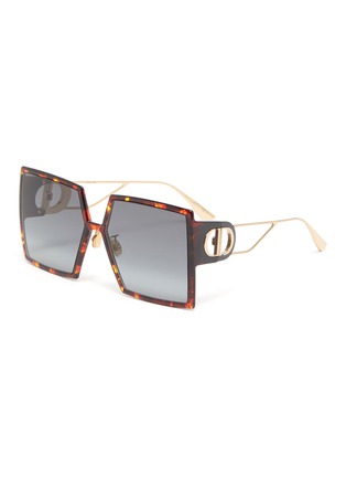 Main View - Click To Enlarge - DIOR - '30Montaigne' square tortoiseshell effect acetate frame sunglasses