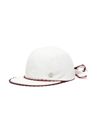 Main View - Click To Enlarge - MAISON MICHEL - Hailey corduroy contrast scalloped cap