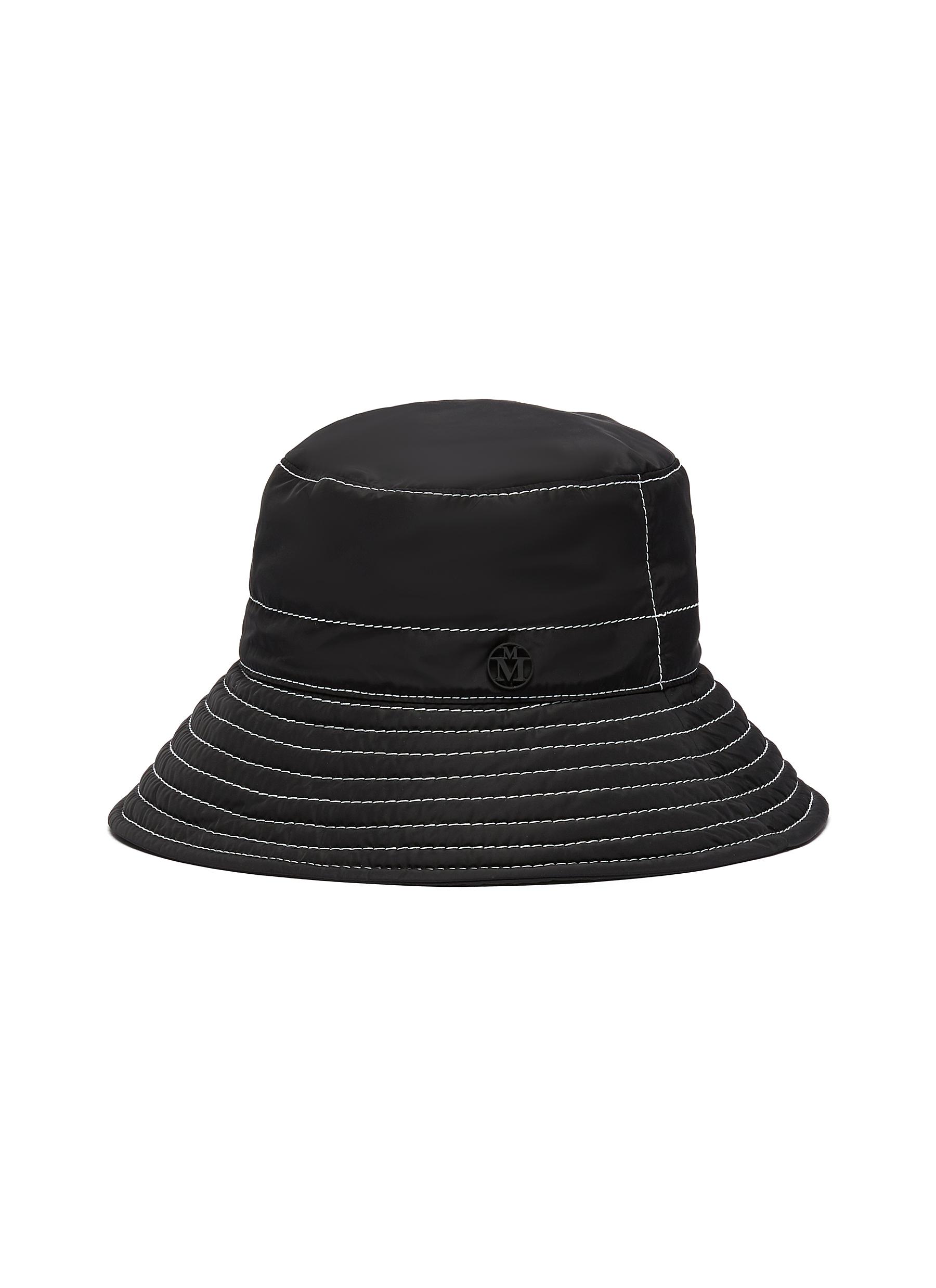 black nylon bucket hat