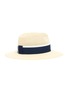 Figure View - Click To Enlarge - MAISON MICHEL - Henrietta contrast ribbon straw fedora hat