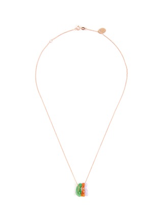 Main View - Click To Enlarge - SAMUEL KUNG - Jade 18k rose gold feet pendant necklace