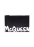 Main View - Click To Enlarge - ALEXANDER MCQUEEN - Graffiti flat zip leather pouch