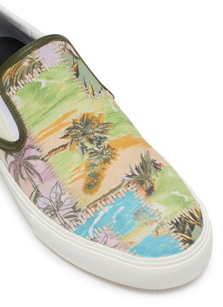 Detail View - Click To Enlarge - AMIRI - 'Hawaiian' graphic print canvas slip on sneakers
