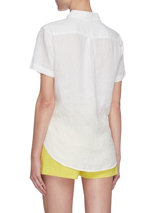 Back View - Click To Enlarge - THEORY - 'Hekanina' tie front short sleeve shirt