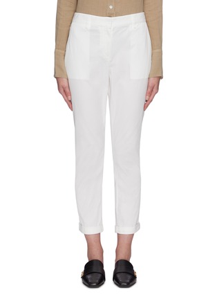 Main View - Click To Enlarge - THEORY - 'Treeca' garment dyed cuffed suiting pants