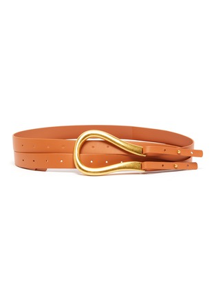 Main View - Click To Enlarge - BOTTEGA VENETA - Horsebit buckle leather double strap belt