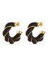 Main View - Click To Enlarge - BOTTEGA VENETA - Twisted leather hoop earrings