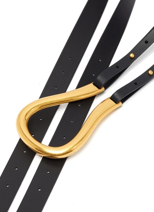 Detail View - Click To Enlarge - BOTTEGA VENETA - Horsebit buckle leather double strap belt