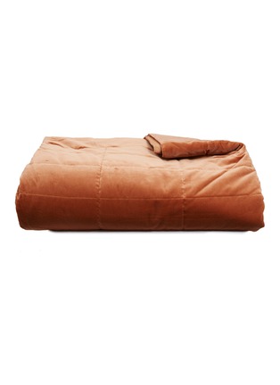 Main View - Click To Enlarge - FRETTE - Velvet cashmere bedcover – Copper