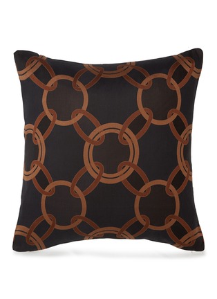 Main View - Click To Enlarge - FRETTE - CHAINS CUSHION – BLACK/CHESTNUT
