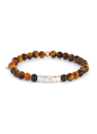 Main View - Click To Enlarge - TATEOSSIAN - Tiger eye silver disc bead bracelet
