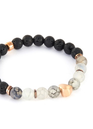 Detail View - Click To Enlarge - TATEOSSIAN - Rose gold nugget agate lava beads bracelet