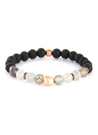 Main View - Click To Enlarge - TATEOSSIAN - Rose gold nugget agate lava beads bracelet