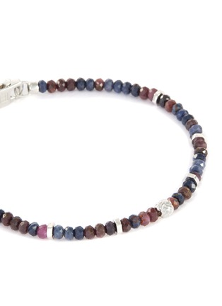 Detail View - Click To Enlarge - TATEOSSIAN - Blue and red sapphire silver disc bead bracelet
