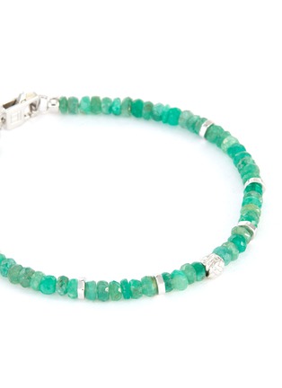 Detail View - Click To Enlarge - TATEOSSIAN - Nodo Precious' emerald bead silver bracelet