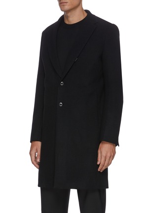 Detail View - Click To Enlarge - ATTACHMENT - Double layer single breast hood wool cashmere blend coat