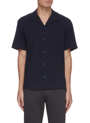 Main View - Click To Enlarge - THEORY - 'Weldon' seersucker check camp collar shirt