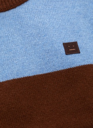  - ACNE STUDIOS - Face patch block stripe wool sweater