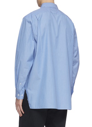 Back View - Click To Enlarge - ACNE STUDIOS - Oversized face patch stripe cotton shirt