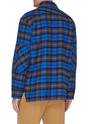 Back View - Click To Enlarge - ACNE STUDIOS - Check print face patch pocket flannel shirt