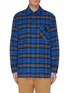 Main View - Click To Enlarge - ACNE STUDIOS - Check print face patch pocket flannel shirt