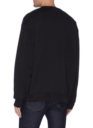 Back View - Click To Enlarge - ACNE STUDIOS - Oversized face motif plaque cotton sweatshirt