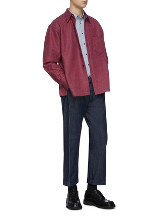 Figure View - Click To Enlarge - KARMUEL YOUNG - Square fit virgin wool overshirt