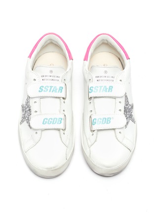 Figure View - Click To Enlarge - GOLDEN GOOSE - 'Old School' sequin star patch kids leather shoes