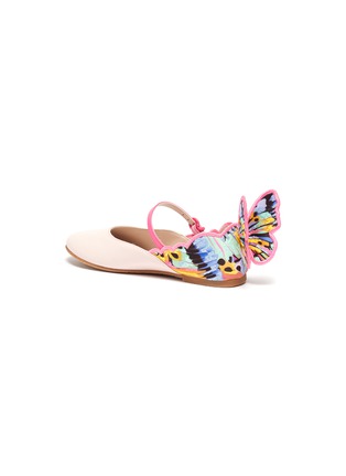 Detail View - Click To Enlarge - SOPHIA WEBSTER - 'Chiara' embroidered velcro strap kids ballerina flats