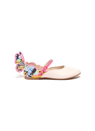 Main View - Click To Enlarge - SOPHIA WEBSTER - 'Chiara' embroidered velcro strap kids ballerina flats