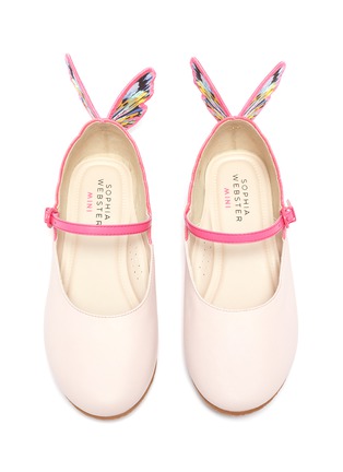 Figure View - Click To Enlarge - SOPHIA WEBSTER - 'Chiara' embroidered velcro strap kids ballerina flats