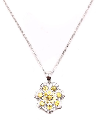 Main View - Click To Enlarge - LC COLLECTION JEWELLERY - Diamond yellow sapphire 18k white gold pendant