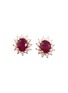 Main View - Click To Enlarge - LC COLLECTION JEWELLERY - Diamond ruby 18K rose gold stud earrings