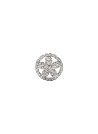 Main View - Click To Enlarge - LC COLLECTION JEWELLERY - Pavé diamond 18K white gold floral circle pendant
