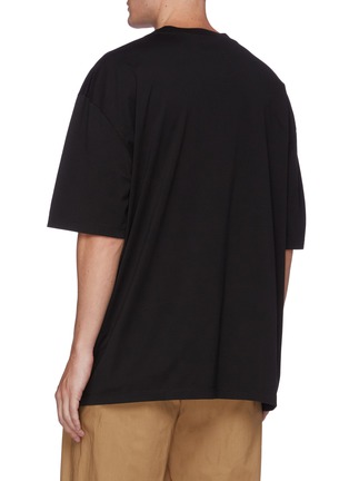 Back View - Click To Enlarge - MAISON MARGIELA - Hole punched print cotton T-shirt