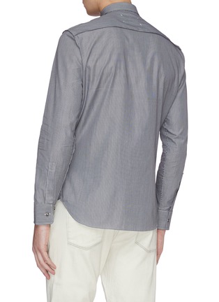 Back View - Click To Enlarge - MAISON MARGIELA - Micro stripe cotton shirt