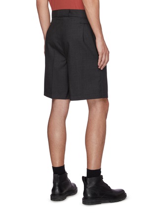 Back View - Click To Enlarge - MAISON MARGIELA - Waist tab snap button wool chino shorts