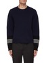 Main View - Click To Enlarge - NEIL BARRETT - Colourblock stripe cuff wool blend knit sweater