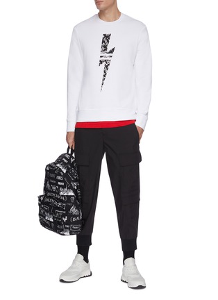Figure View - Click To Enlarge - NEIL BARRETT - Cargo rib cuff parachute slouch trousers