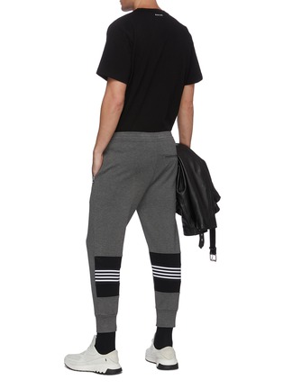 Figure View - Click To Enlarge - NEIL BARRETT - Stripe panel elastic waist jogging pants