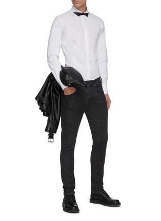 Figure View - Click To Enlarge - NEIL BARRETT - Contrast tuxedo collar shirt