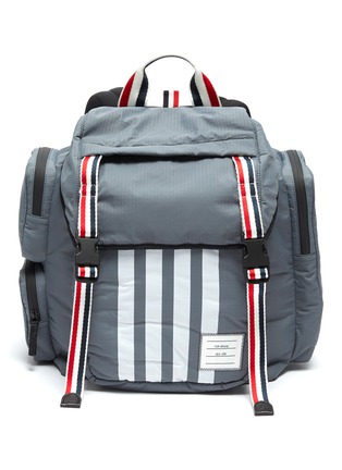 Main View - Click To Enlarge - THOM BROWNE  - Four bar ripstop backpack