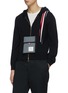 Figure View - Click To Enlarge - THOM BROWNE  - Interlock stripe tag drawcord tech pouch